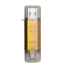 USB флеш T&G 009 Star Series, 64GB, USB Type-A/USB Type-C, Gold (TG009TC-64GGD)