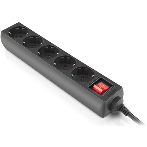 Мережевий фільтр REAL-EL RS-Protect M, 5 розеток, 3м, Black (EL122300028)