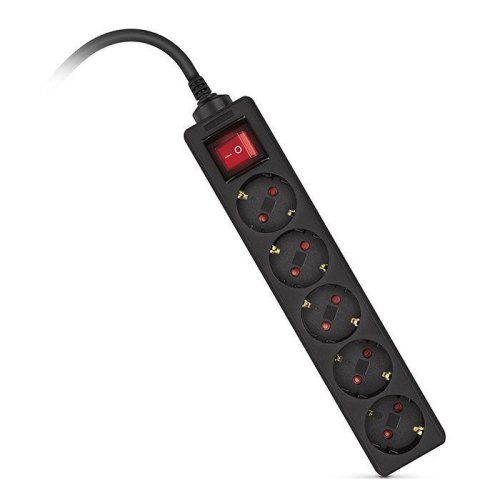 Мережевий фільтр REAL-EL RS-Protect M, 5 розеток, 3м, Black (EL122300028)