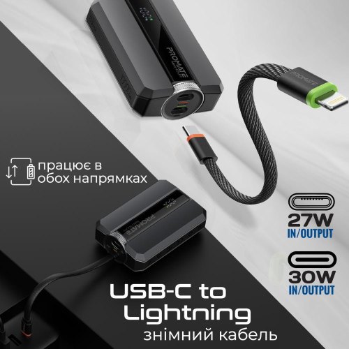 Зовнішній акумулятор Powerbank Promate Neo-10Uni, 10000mAh, 30W, Black