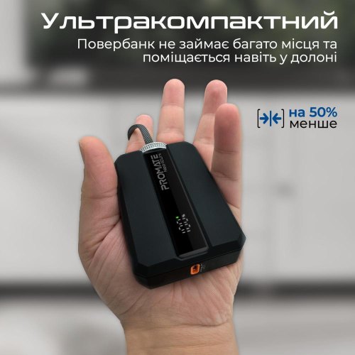 Зовнішній акумулятор Powerbank Promate Neo-10Uni, 10000mAh, 30W, Black