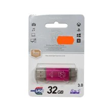 USB флеш T&G 009 Star Series, 32GB, USB Type-A/USB Type-C, USB 3.0, Fuchsia (TG009TC-32GFC3)