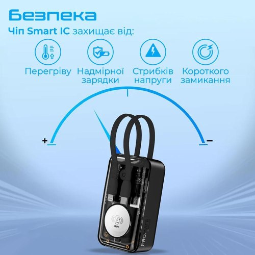 Зовнішній акумулятор Powerbank Promate Mavrix, 10000mAh, 35W, Black