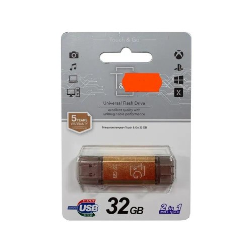 USB флеш T&G 009 Star Series, 32GB, USB Type-A/USB Type-C, Gold (TG009TC-32GGD)