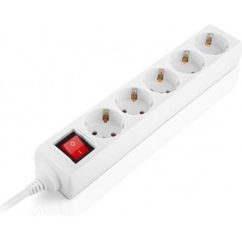 Мережевий фільтр REAL-EL RS-Protect M, 5 розеток, 5м, White (EL122300029)