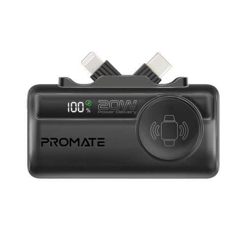 Зовнішній акумулятор Powerbank Promate PowerUp-Trio, 5000mAh, 20W, Black