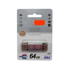 USB флеш T&G 009 Star Series, 64GB, USB Type-A/USB Type-C, USB 3.0, Silver (TG009TC-64GSL3)