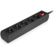 Мережевий фільтр REAL-EL RS-Protect M, 5 розеток, 1.8м, Black (EL122300026)