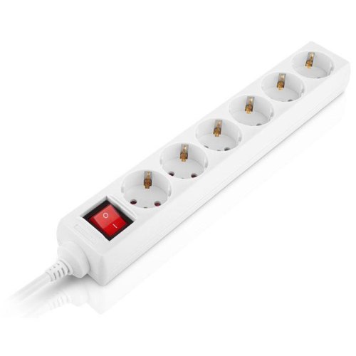 Мережевий фільтр REAL-EL RS-6 Protect M, 6 розеток, 3м, White (EL122300033)