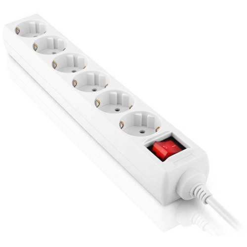 Мережевий фільтр REAL-EL RS-6 Protect M, 6 розеток, 3м, White (EL122300033)