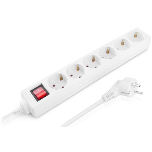 Мережевий фільтр REAL-EL RS-6 Protect M, 6 розеток, 3м, White (EL122300033)
