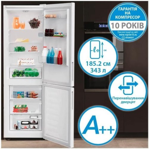 Холодильник Indesit INKS 1361 W4U, двокамерний, нижня морозильна камера