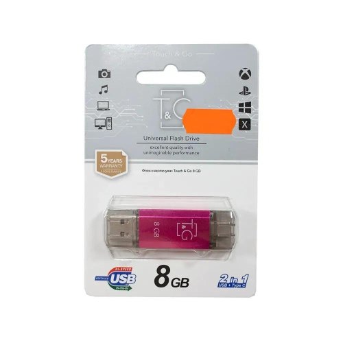 USB флеш T&G 009 Star Series, 8GB, USB Type-A/USB Type-C, Fuchsia (TG009TC-8GFC)