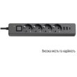 Мережевий фільтр ColorWay, 4 розетки, USB Type-C/2xUSB Type-A, 24W, 2м, Black (CW-CHE435PDB)