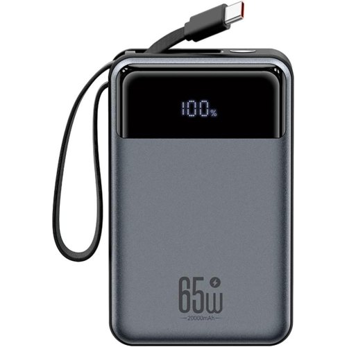 Зовнішній акумулятор Powerbank XO PR267, 20000mAh, PD 65W, Grey