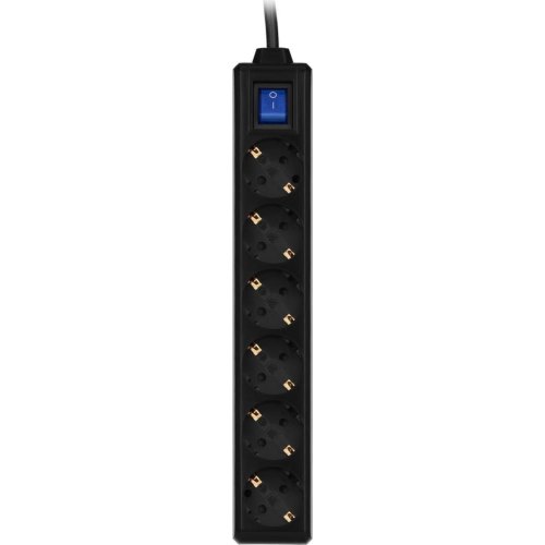 Мережевий фільтр 2E, 6 розеток, 3м, Black (2E-U06ESM3BK)