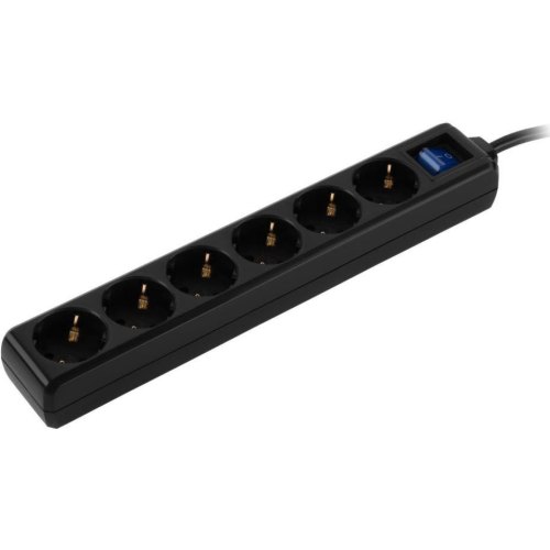 Мережевий фільтр 2E, 6 розеток, 3м, Black (2E-U06ESM3BK)