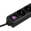 Мережевий фільтр 2E, 6 розеток, 3м, Black (2E-U06ESM3BK)