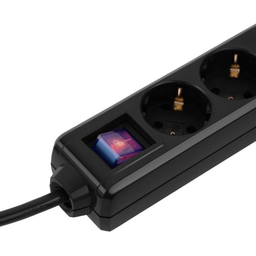 Мережевий фільтр 2E, 6 розеток, 3м, Black (2E-U06ESM3BK)