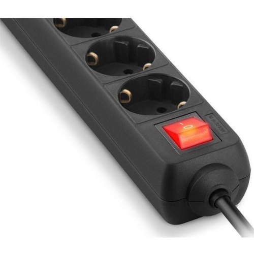 Мережевий фільтр REAL-EL RS-Protect 605, 6 розеток, USB Type-A/USB Type-C, 3м, Black (EL122300041)