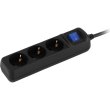 Мережевий фільтр 2E, 3 розетки, 3м, Black (2E-U03ESM3BK)