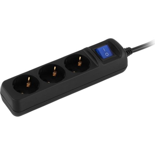 Мережевий фільтр 2E, 3 розетки, 3м, Black (2E-U03ESM3BK)