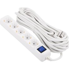 Мережевий фільтр 2E, 5 розеток, 10м, White (2E-U05ES15M10WH)