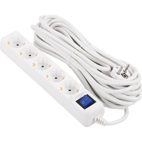 Мережевий фільтр 2E, 5 розеток, 10м, White (2E-U05ES15M10WH)