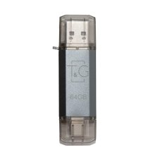 USB флеш T&G 009 Star Series, 64GB, USB Type-A/USB Type-C, Silver (TG009TC-64GSL)