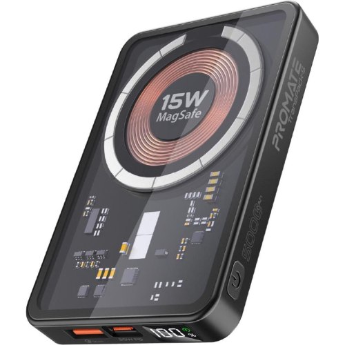 Зовнішній акумулятор Powerbank Promate TransPack-5, 5000mAh, 22.5W, Black