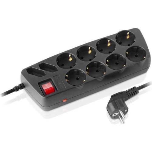 Мережевий фільтр REAL-EL RS-10 Protect, 10 розеток, 3м, Black (EL122300039)