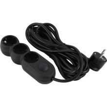 Мережевий фільтр 2E, 3 розетки, 5м, Black (2E-U03VES5MBK)