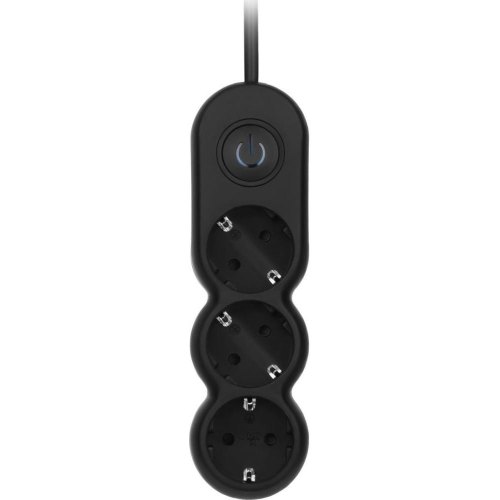 Мережевий фільтр 2E, 3 розетки, 5м, Black (2E-U03VES5MBK)