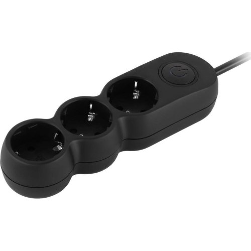 Мережевий фільтр 2E, 3 розетки, 5м, Black (2E-U03VES5MBK)