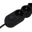 Мережевий фільтр 2E, 3 розетки, 5м, Black (2E-U03VES5MBK)