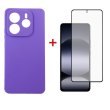 Чохол-накладка Dengos Carbon, для Xiaomi Redmi 14C, захисне скло в комплекті, Purple (DG-KM-121)