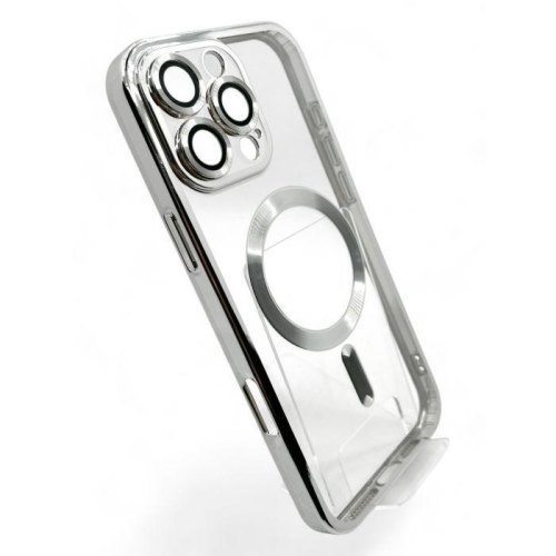 Чохол-накладка BeCover TPU Chrome Case MagSafe, для Apple iPhone 16 Pro Max, Silver (712088)