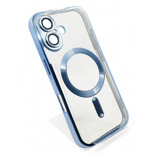 Чохол-накладка BeCover TPU Chrome Case MagSafe, для Apple iPhone 16 Plus, Sierra Blue (712077)