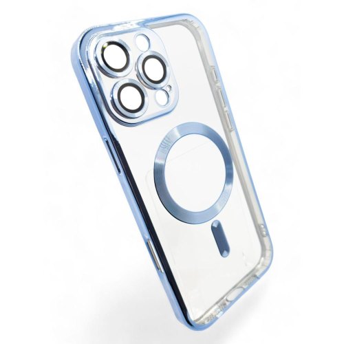Чохол-накладка BeCover TPU Chrome Case MagSafe, для Apple iPhone 16 Pro Max, Sierra Blue (712087)
