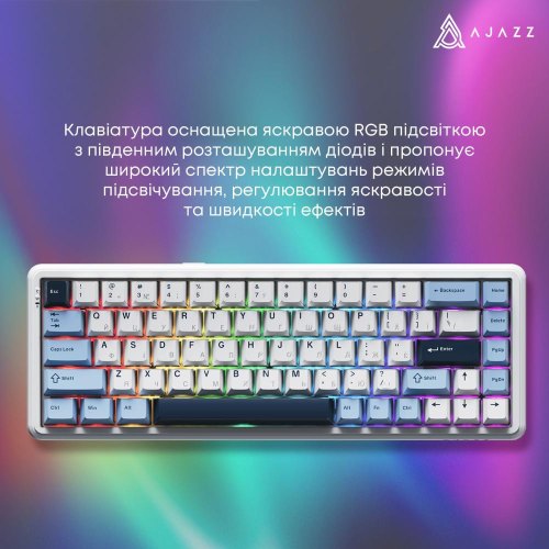 Клавіатура бездротова, ігрова Ajazz AK680 MAX (8+8K), механічна, Magnetic Switch, RGB (AK680-M-BWD-A)