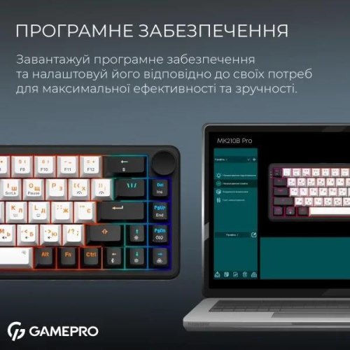 Клавіатура бездротова Gamepro Asgard Valhalla, механічна, 65% RGB (MK210B Pro)