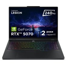Ноутбук Lenovo Legion Pro 5 16IRX10, 16/Intel Core i9-14900HX/32GB/SSD 1TB/GeForce RTX 5070, 8GB/DOS/Eclipse black (83NN005QRA)