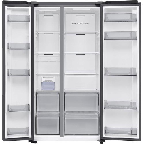 Холодильник Samsung RS70F65Q1FUA, загальний об'єм 659л, холодильник 420л, морозильна камера 239л, дисплей, електронне керування, Wi-Fi