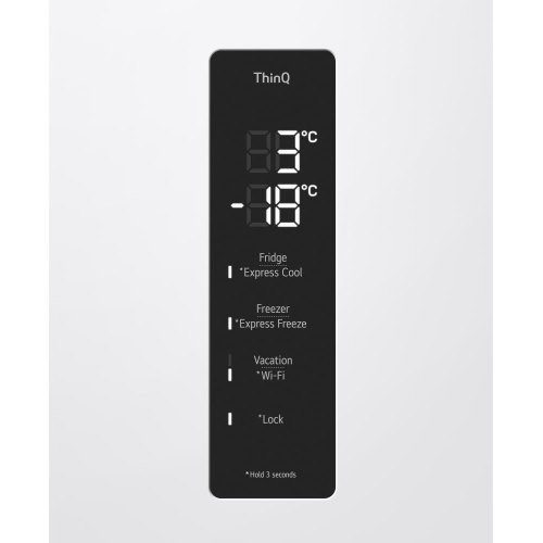 Холодильник LG GW-B509FVFW, нижня морозильна камера, дисплей