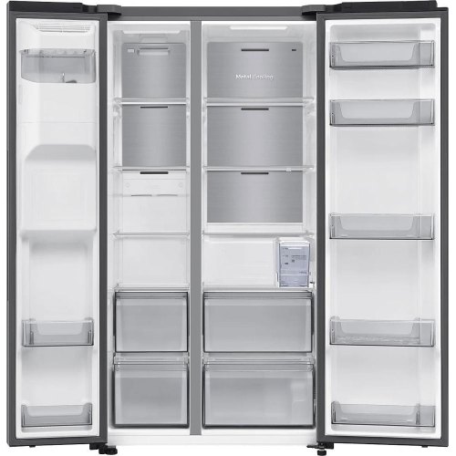 Холодильник Samsung RS70F65K1TUA, загальний об'єм 635л, холодильник 417л, морозильна камера 218л, дисплей, електронне керування, Wi-Fi