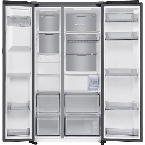 Холодильник Samsung RS80F65K2TUA, загальний об'єм 617л, холодильник 415л, морозильна камера 202л, дисплей, сенсорне керування
