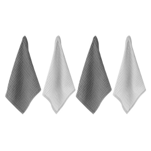 Набір рушників для кухні Ardesto Pique, 30x30см, 4шт, 100% бавовна, темно-сірий/світло-сірий (ART3535VB)