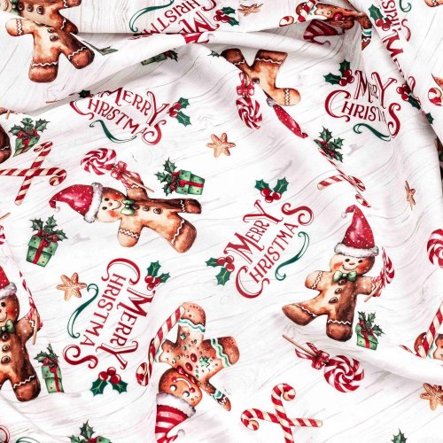 Скатертина Ardesto Christmas Gingerbread, 140х180см, 100% поліестер, червона (ART08HG)