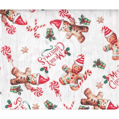 Скатертина Ardesto Christmas Gingerbread, 120х140см, 100% поліестер, червона (ART07HG)