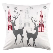 Подушка декоративна Ardesto Christmas Deer, 45х45см, 100% поліестер, біла (ART1032HD)